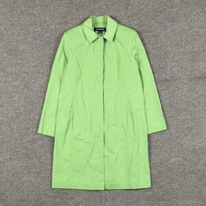 1 Madison Green Lightweight Mid Length Trench Car Coat Women’s M Floral Lining